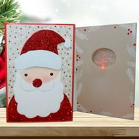 Božićna čestitka sa muzikom i laganom slatkom Santa Claus Snowman Elk Penguin Styles Dekoracija 3D Music