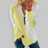 Bluze s dugim rukavima grafički slobodno vrijeme grafički otisci vrhovi Henley Fashion za žene žuti