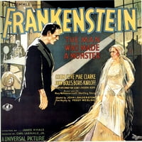 Frankenstein Boris Karloff Mae Clarke na šesto-listom postera Art 1931. Movie Poster Masterprint