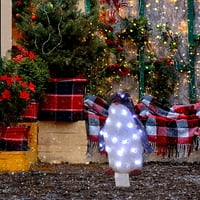 BANGHONG LED osvijetljeni pingvin božićni ukrasi na otvorenom, blistali su pingvin s vanjskim dekorom