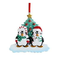 Personalizirani obiteljski božićni ukras slatka pingvina za odmor zimski poklon izdržljiv porodični ukras ukrasi božićnog stabla 10 * 9 *
