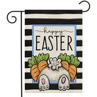 Sretan Easter Bunny Garden Flag 30x slatki cvjetni baner rustikalni na otvorenom