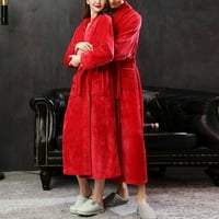 Soighxzc duge ogrtače za žene lagana meka noćna elegantna odjeća topla zima pidžama srednje crvena