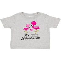 Inktastic Moj Titi me voli sa dva Flamingos poklon mališana majica ili majica mališana