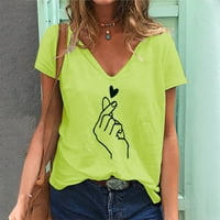 Uublik ženska ležerna modna ljetna majica V-izrez tiskani vrhovi kratkih rukava