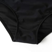 Žene Criss Cross visokog struka cvjetnog ispisanog kupaći kupaći kostim crni + l