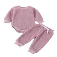 Huakaishijie Toddler Djevojke dječake odjeća set dugih rukava s dugim rukavima rub + hlače padaju zimske odjeće