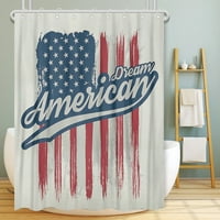 Dan sjecanja američke zastave zastove za tuširanje, Božićni Xmas Odmor dekora tkanina kupaonica zavjesa