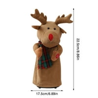 Početna Dekor Božićni jelen Električna igračka božićna muzička lutka ples i pjevanje božićne plišane