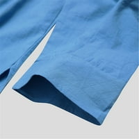 Plave muške košulje muške dugih rukava s dugim rukavima, majica sa čvrstom bojom stilskim spavaćicom