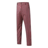 Hlače za muškarce muške casual prugaste ispisane pantalone hlače elastične pantalone s džepovima obična