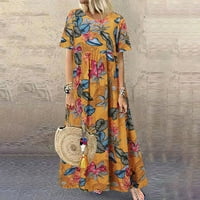 Tking Fashion Women Ljeto Ležerne prilike plus size Ispisan labava haljina s kratkim rukavima okrugli