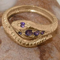 Britanska napravljena od 10k Rose Gold Prirodni ametist Žene Obećani prsten - Opcije veličine - Veličina