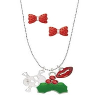 Delight nakit akril mali jasan lubanje božićni poljubac šarm ogrlice i naušnice