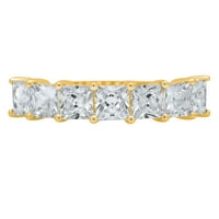 2. CT Princess Cut originalni kultivirani dijamant VS1-VS G-H Čvrsta real 14k žuti zlatni Everyment