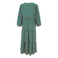 Fattazi Haljine za žensko geometrijsko tiskano ručice haljina na rukavu u ulici prevelika ženska odjeća