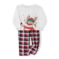 Canis Božićni roditelj-dijete odjeće s dugim rukavima, pismi s dugim rukavima na vrhovima ispisa pantalone