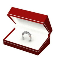 DazzlingRock kolekcija 2. Carat 10K princeza bijeli dijamantni kameni mladenci vjenčani prsten za vjenčanje