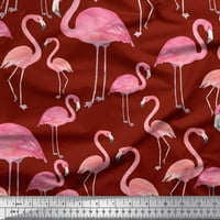 Soimoi svilena tkanina Flamingo ptica za štampanje tkanine sa širokim dvorištem