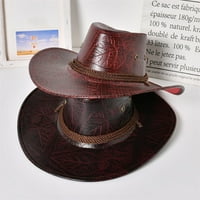Singli kaubojski šešir svestrani za žene muškarci lagana PU kožna kaubojska kauč na otvorenom