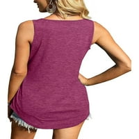 Seksi ples Dame Cisterne Torbe Sra Square Crt Summer Beach Top bez rukava T majice Slim Fit Bluza Ležerne prilike Camisole Purple 3xl