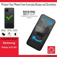 Capsule Case kompatibilan sa galaksijom A [Vojni razreda Shoot otporan na teške šipke Chickstand Clip Clip HOLSTER Hybrid Crna futrola za telefon] za Samsung Galaxy A SM-a