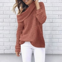 Džemper za žensku posadu izrez dugih rukava blok pletene džemper, casual pulover skakač