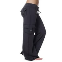 Womens Bootcut joga hlače s džepovima plus veličina rastezanje yoga vježba hlače gamaše visoko struk