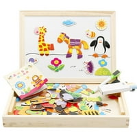 Toyella dječja drvena puzzle životinja magnetska pločica za crtanje igračka šumska raj