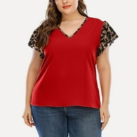 Uskršnje košulje za žene čipka za spajanje Ljetni casual plus veličine TEE V izrez TUNICNE TUNICNE BLOUSE