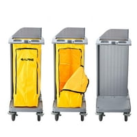 Alpska polica komercijalna kuća za čišćenje komercijalne kolica sa žutim vinilnim torbima