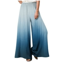 Usmixi raspoređivanje hlača za žene Ženske posteljine hlače Ljeto modni gradijentni ispis labavi široki