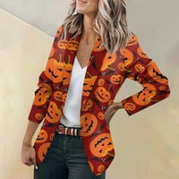 Strunđati ženska jakna dugih rukava Halloween Print Cardigan ovratnik Jedno dugme Poslovanje i slobodno vrijeme