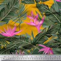 Soimoi Poly Georgette tkanina cvjetna i ostavlja tropsko dekor tkanina tiskano dvorište široko