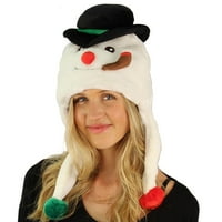 Crotter Caps Božićni odmor Zimski mraz The Snowman Beanie Hat - super mekani plišani sa zvonom krznenim