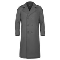 Sayhi Muška zimska modna kancelarija Čvrsta boja Produljena jakna rever Splice dvostruko fit formalni