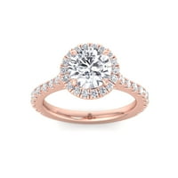 Brooks - Okrugli rez Halo Moissanite Lab - Diamond Angažman prsten