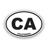 California Euro ovalna naljepnica naljepnica - samoljepljivi vinil - otporan na vremenske uvjete - izrađene u SAD - ca