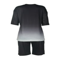 Sanviglor dame dva odjeća s kratkim rukavima jogger set gradijent pidžama Slim Fit duweatsuits jogging