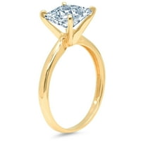 0. CT sjajna princeza Clear Simulirani dijamant 18k žuti zlatni pasijans prsten sz 3.5