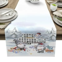 Božićne snježne pahulje Siva stolna trkač Početna Vjenčana stola Zastava Mat stola Centerpieces Dekoracija