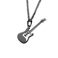 Muška gitara Muzika nehrđajućeg čelika Ogrlica privjesak sa lancem