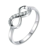 Oblik Rhinestone prstenovi za žene Obećani prstenovi za njen puni dijamantni zircon prstenovi za vjenčanje za žene veličine zvona srebro