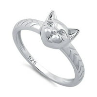 Sterling Silver Platinum pozlaćeni mačji noveu ženski prsten