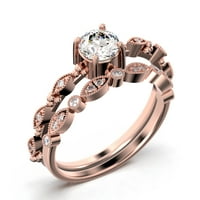 Zasljepljujući BOHO & HIPPIE 1. CARAT Okrugli dijamantni moissan zaručnički prsten, vjenčani prsten
