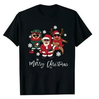 Sdjma Muška labava Fit HeavyWeight kratki rukav modna bluza Božićnim tiskanim casual modnim majicama
