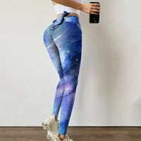 Ženske joge hlače Atletske hlače tiskanje visokog struka Stretch Stretch fitness tajice Yoga hlače Multicolor