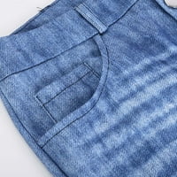 Ženske mršave hlače s džepnim ljetnim popustom gumb za slobodno vrijeme Stretch elastične stručne modne