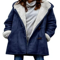 Ženska plus veličina plišana jakna toplu baršunastu parkus zimski dugi rukav kaput za kopče kaput