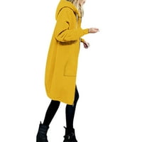 Meetotime Weens Jesenski kaputi dugih rukava puni zip navodne jakne u trendi zimskim odjećnim jakni